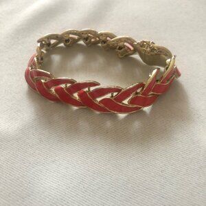 Orange and Gold Braided Bracelet‎